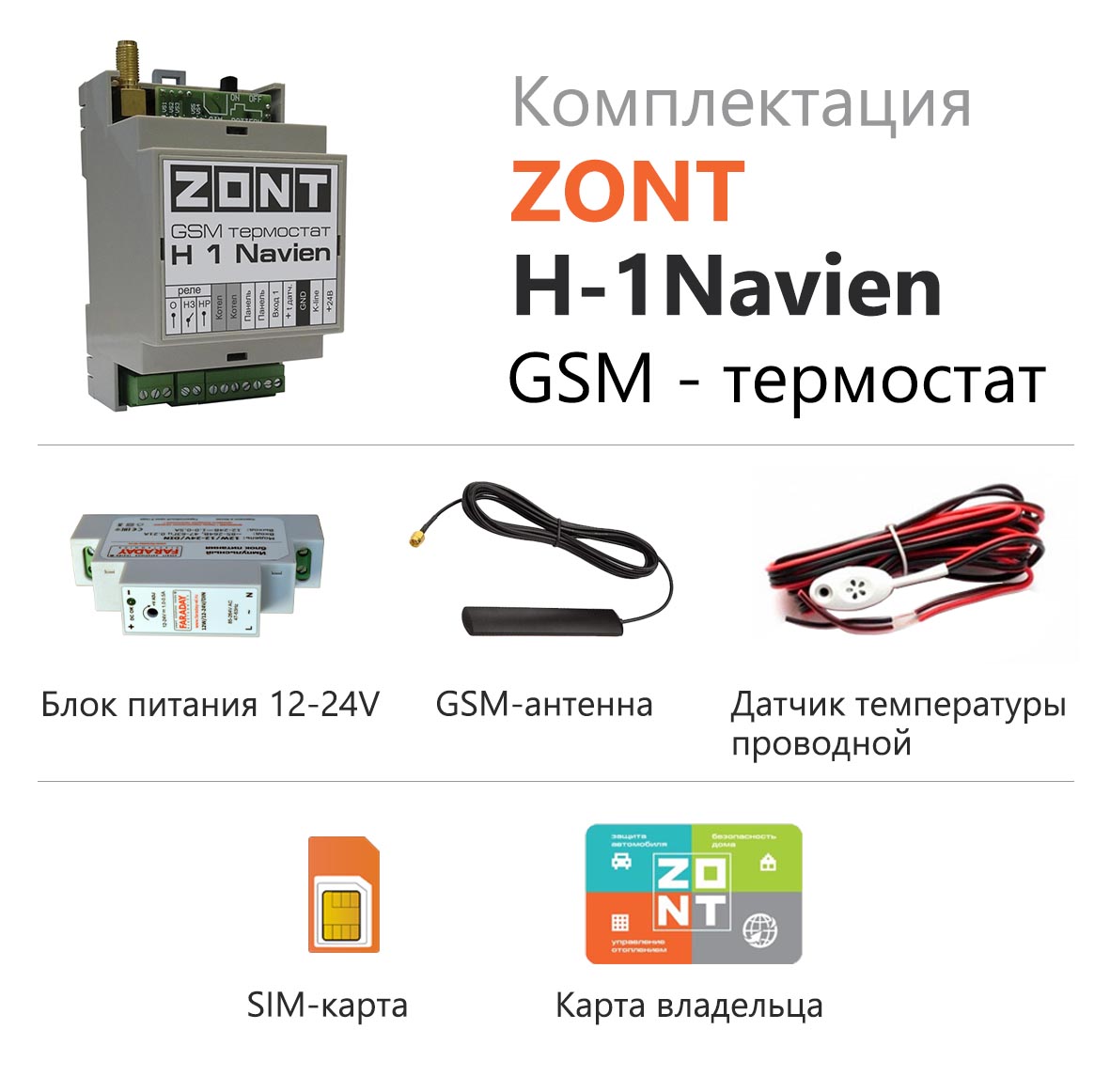 Термостат GSM H-1 ZONT 731 для газовых котлов Navien